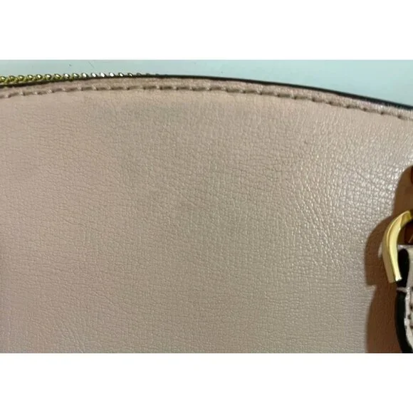 Authentic Michael Kors small pink leather purse satchel crossbody bag chain